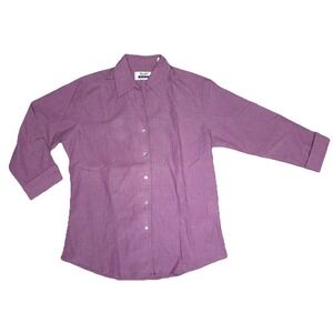 Wrangler Riata Shirt Womens Small Purple Button Down 3/4 Sleeve Western Vintage